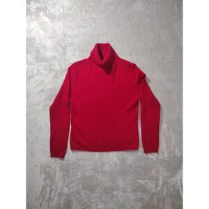 Vintage Lord Taylor Size Sm Red 2 Ply 100% Cashmere Turtle Neck Sweater Y2K 90's